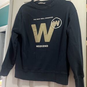 Zara Navy Sweatshirt with Gold W Logo